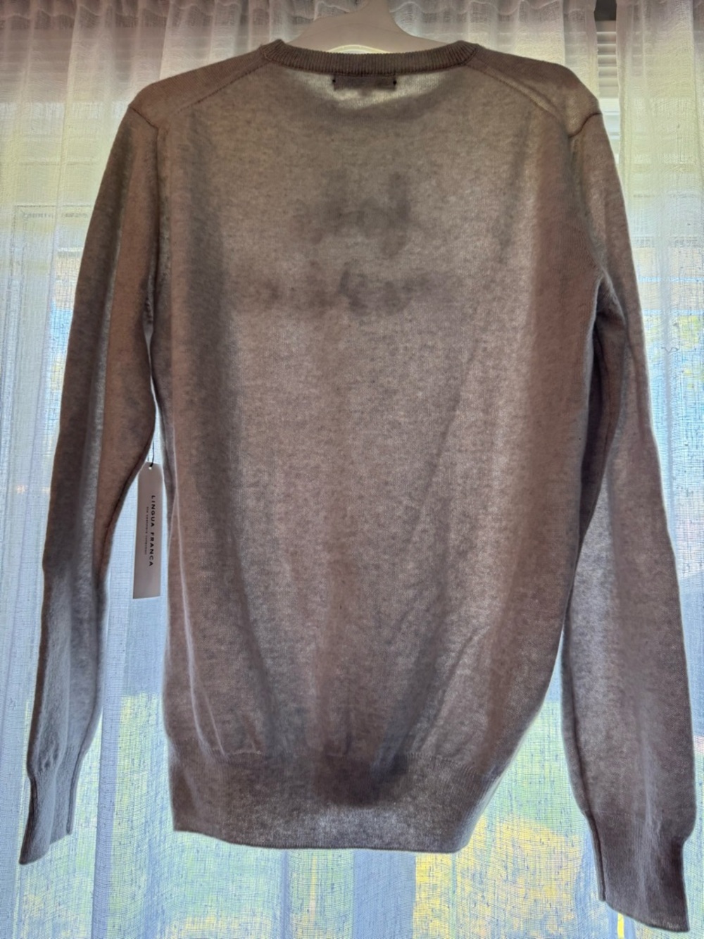 Lindsey Ivory Gray 'fake president' Embroidered Crewneck Sweater - Picture 6 of 6